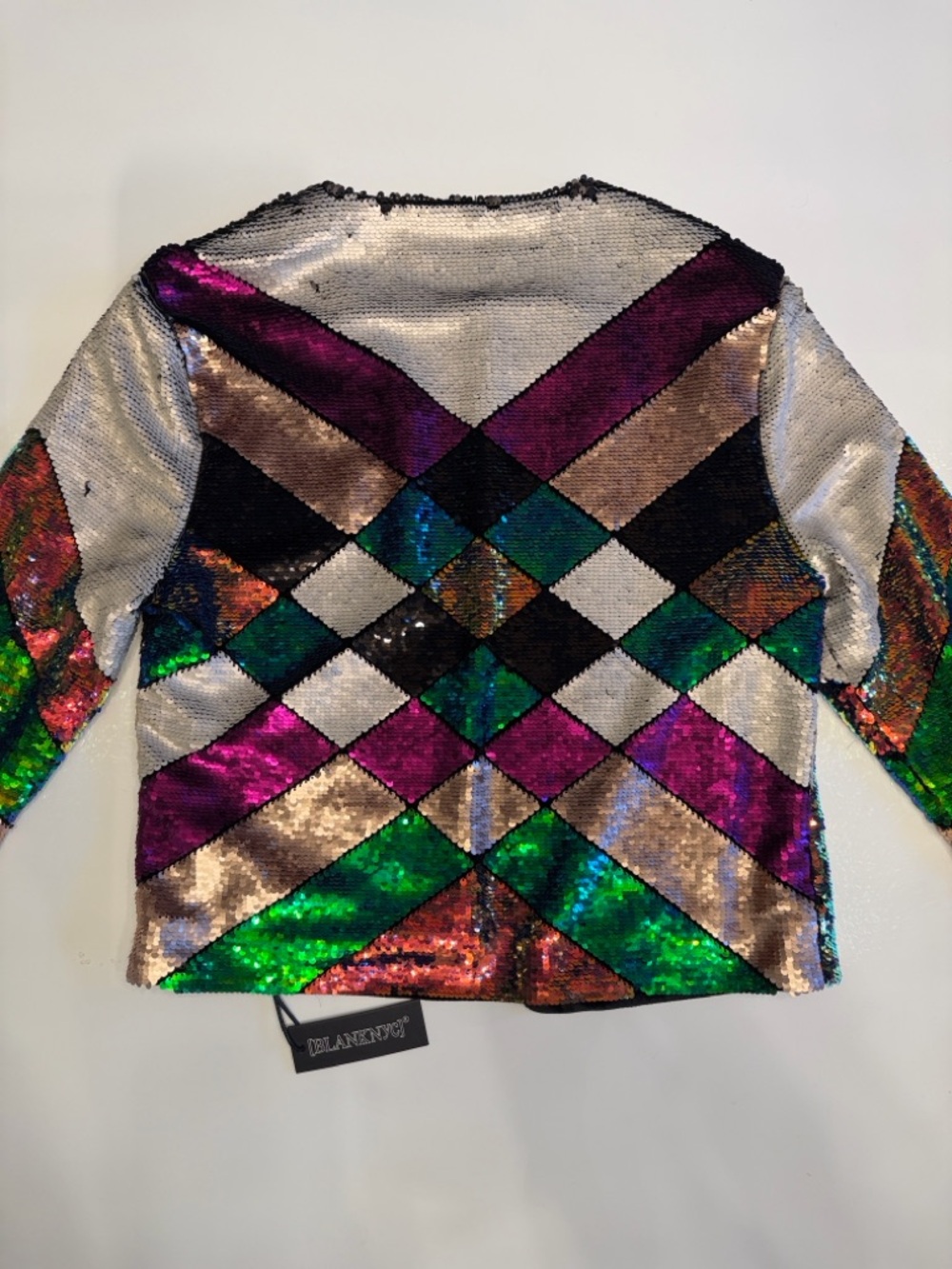 Blank NYC Multicolor Sequin Chevron Blazer Jacket - Picture 8 of 10